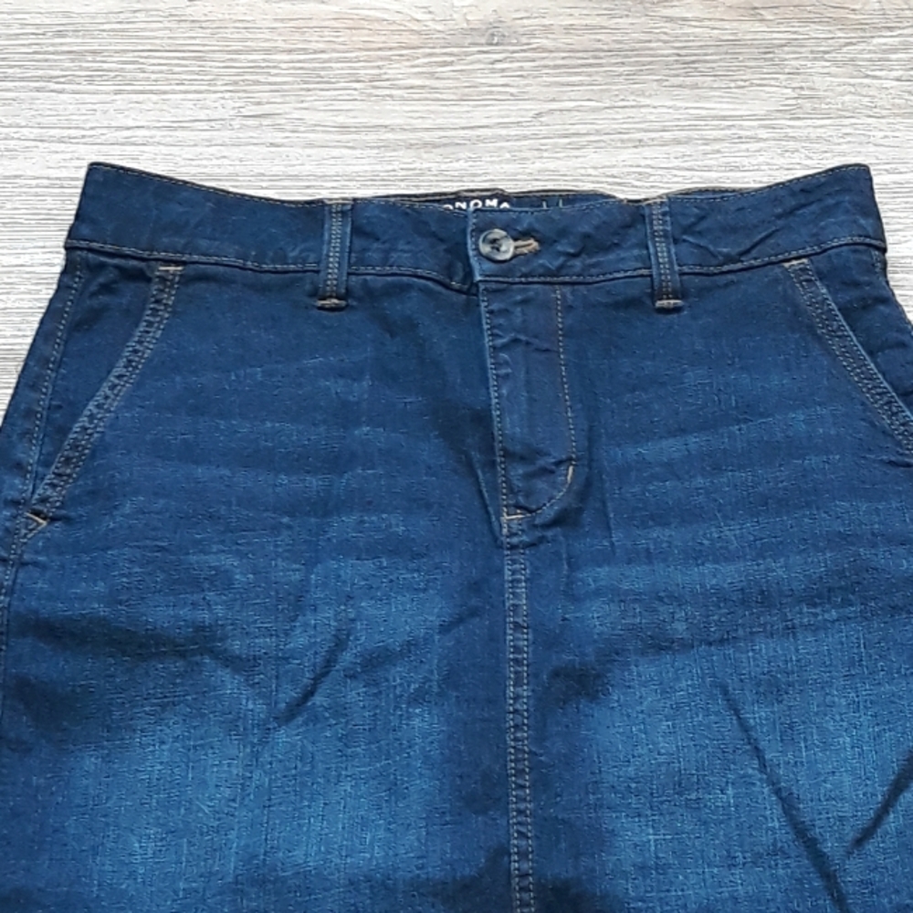 Sonoma Life + Style Blue Denim Everyday Skort - Sz 10 Dark Wash Jean Mini Skirt - Picture 4 of 9